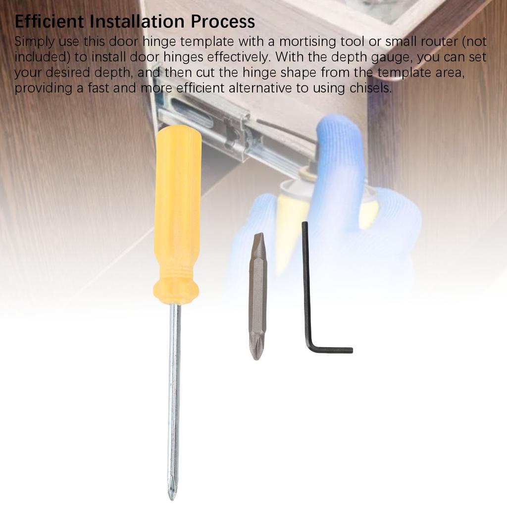Door Hinge Jig Plastic Built In Depth Gauge Portable Door Hinge Router Template for Construction Site