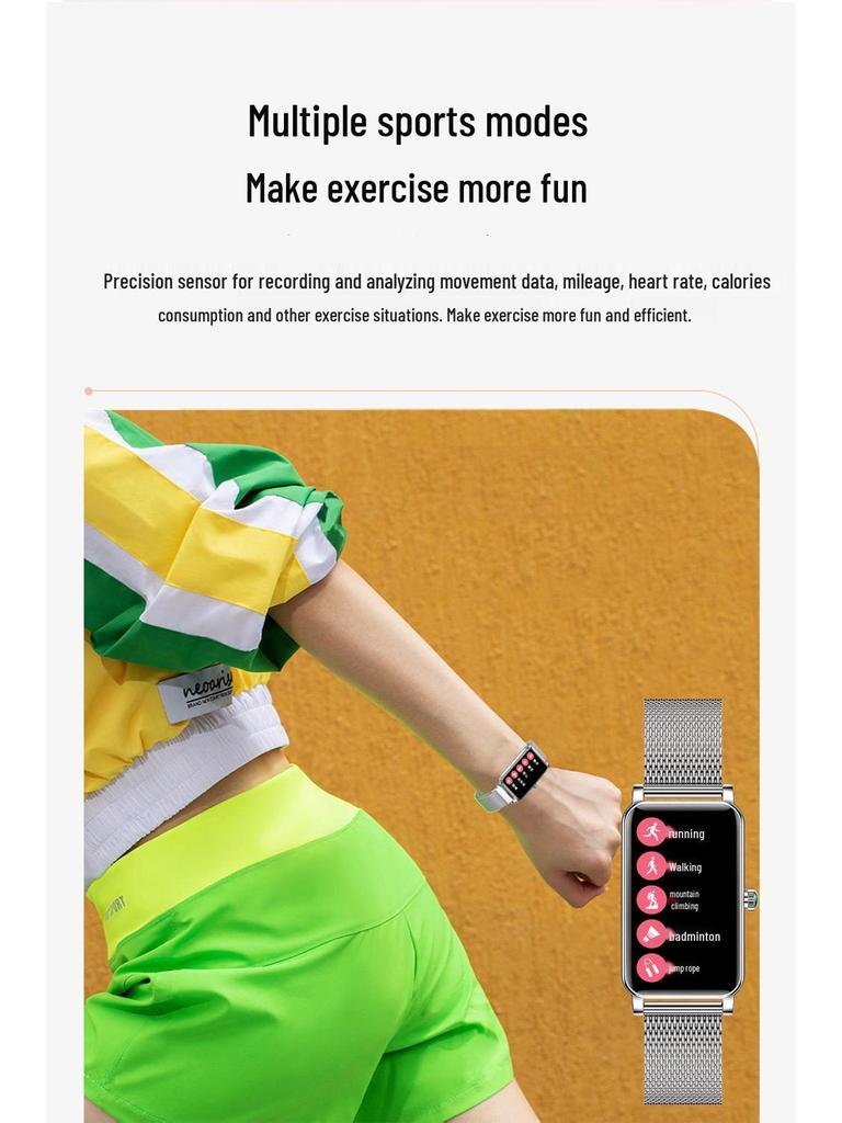 ZX19 Women's Smartwatch - Heart Rate, Blood Pressure, Menstrual Cycle Alerts, Changeable Dial, Touch Screen.