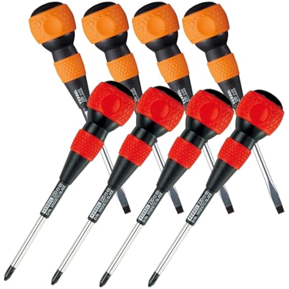 [Bulk Purchase] VESSEL (VESSEL) Ball Grip Screwdriver No. 220 Plus 2 x 100, Minus 6 x 100, Set of...