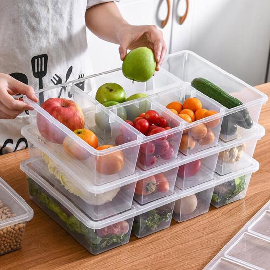 Crisper Multi Compartments Classification Storage Transparent Dustproof Large Capacity Snack Box Snack Container