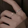 Punk Cool HipHop Chain Tassel Rings for Women Multi-layer Adjustable Open Finger Rings Set Party Gift Jewelry 1