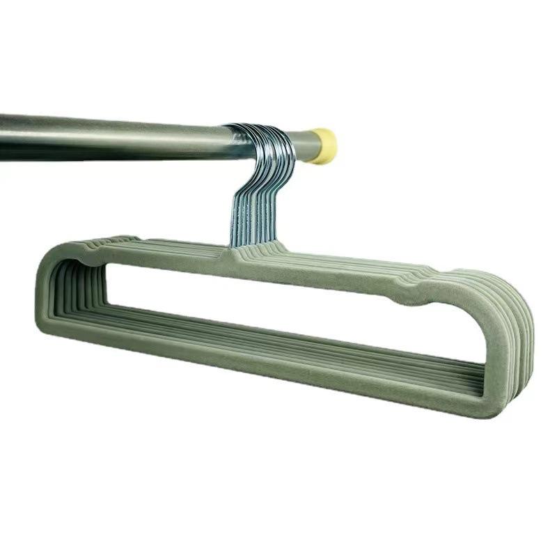 35CM multifunctional non-slip non-marking ABS flocking hanger clothing store trouser rack tie rack adult plastic Velvet hanger