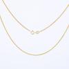 925 Sterling Silver Rose Gold Plated Faceted Chopin Chain Necklace 0.2mm Thin 45cm Women Jewelry