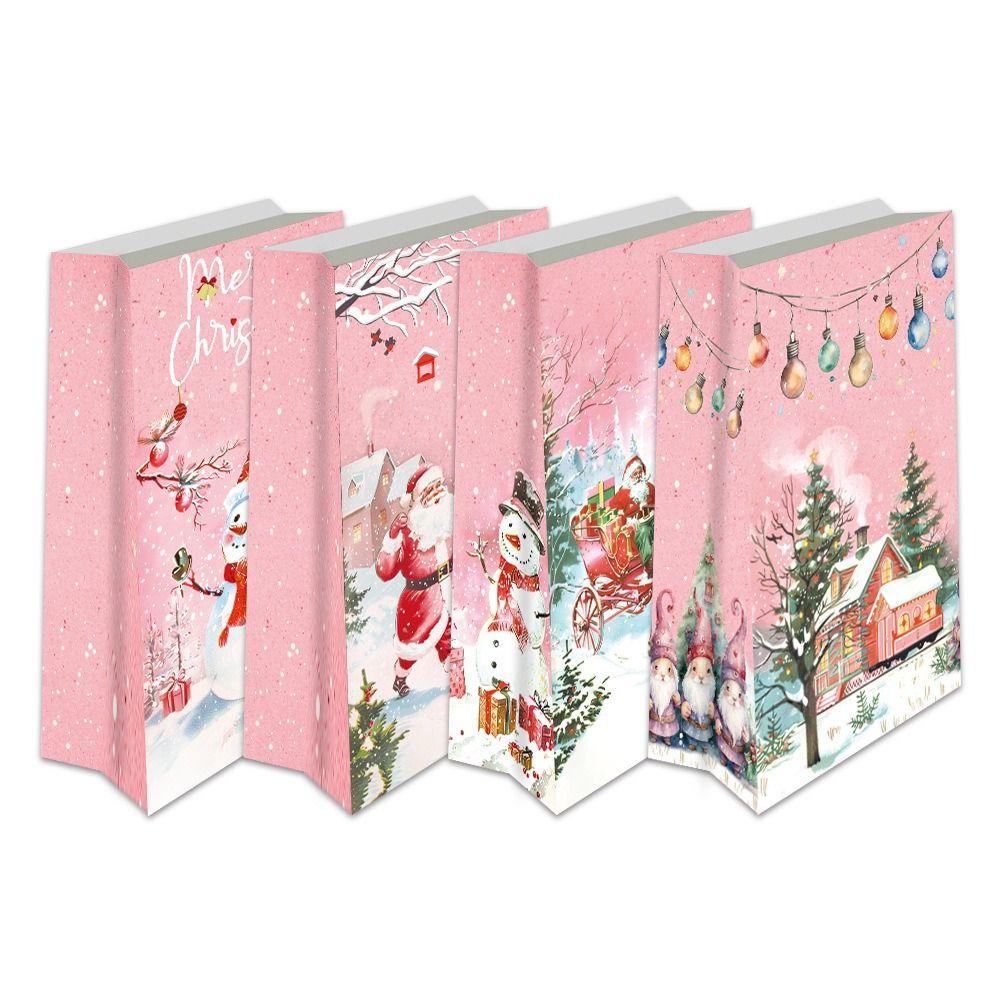 Snowflake Snack Packing Bag Santa Claus Christmas Paper Packaging Bag Party Favors Decor