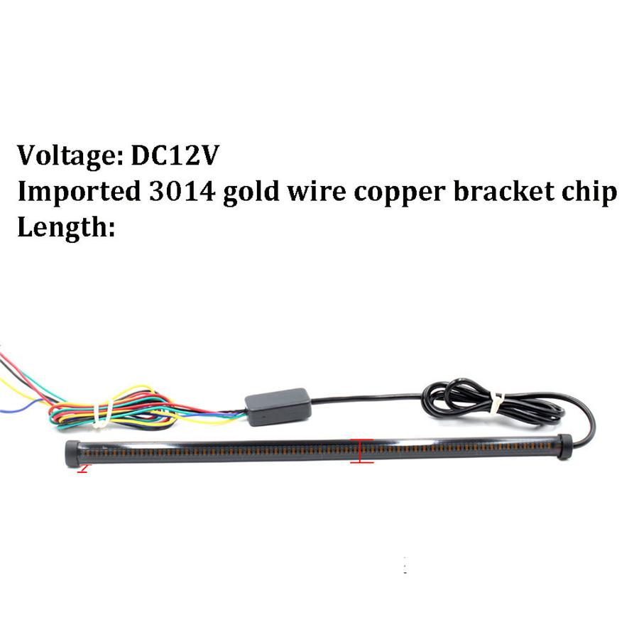 20cm LED Motorcycle Taillight Light Guide Flowing Turn Signal Strobe Light Bar