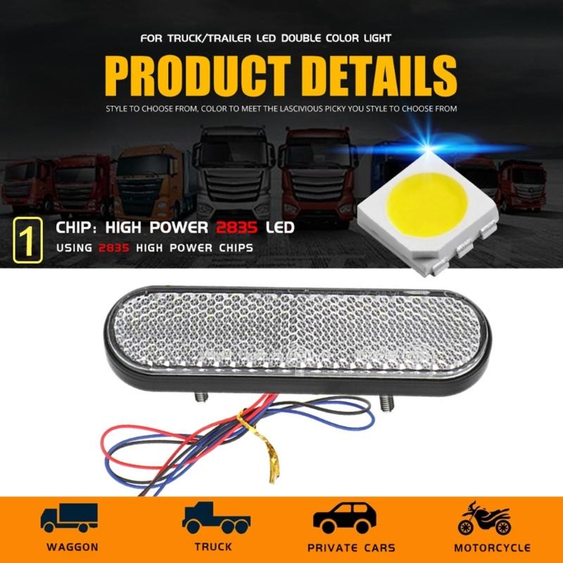 Ovale Anhängerleuchte 24 LED Brems-Blinkerleuchte mit Reflektor 12-24V Seitenmarkierungsleuchten Rückleuchten für Anhänger LKW