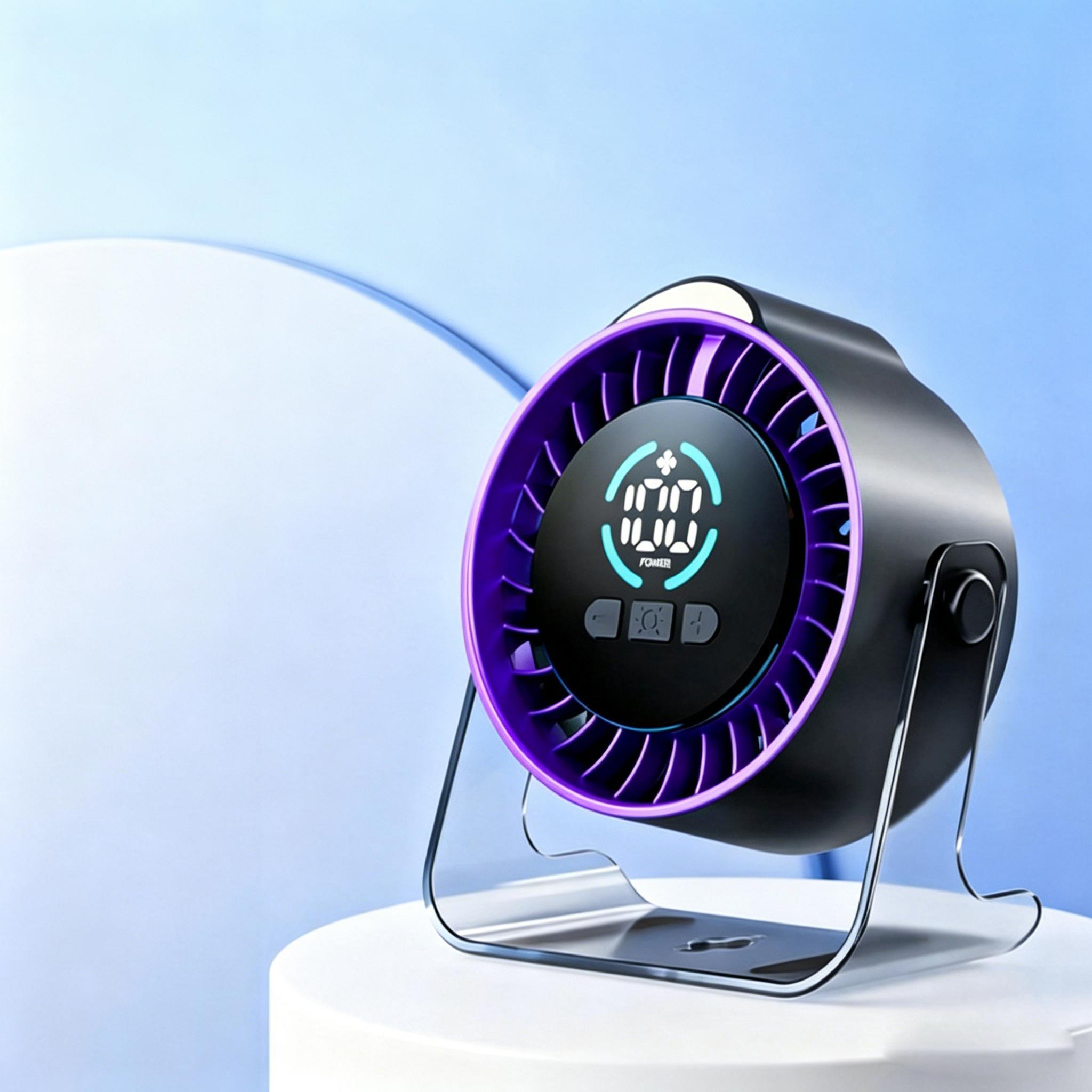 

Desktop Fan, Rechargeable, Silent, Circulation Fan, Digital Display Fan One Size