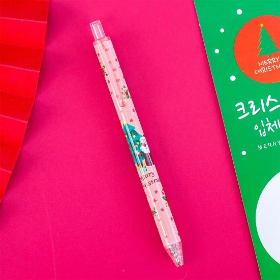 6Pcs Gel Pen Quick Drying Smooth Writing Stationary Christmas Themes Press Writing Pen for Student