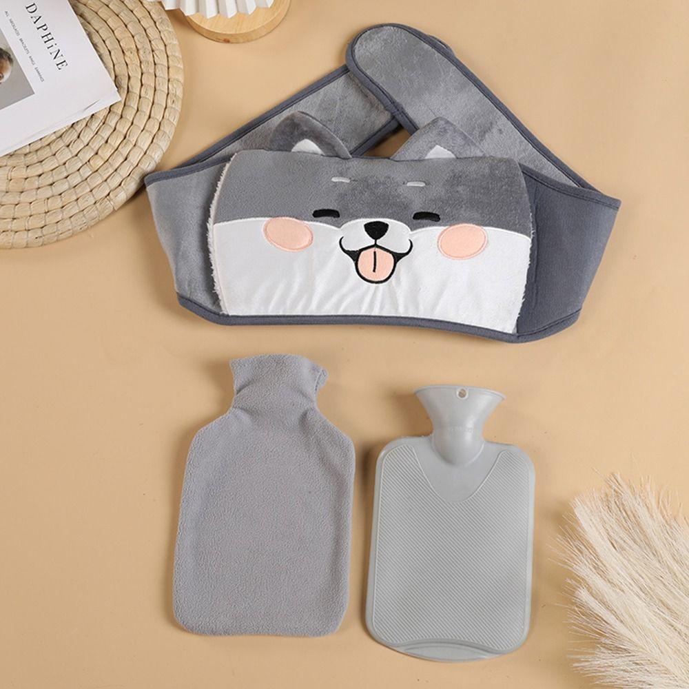Cute PVC Hot Water Bottle Belt Soft Cartoon Waist Cover Belt Hand Warmer Wearable Warm Water Bag