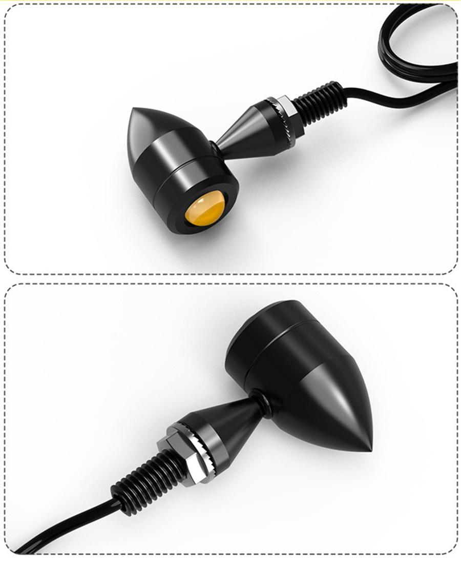

Pair Of Motocycle Mini LED Classical Turn Signal light Indicators 12V CNC 8mm Amber