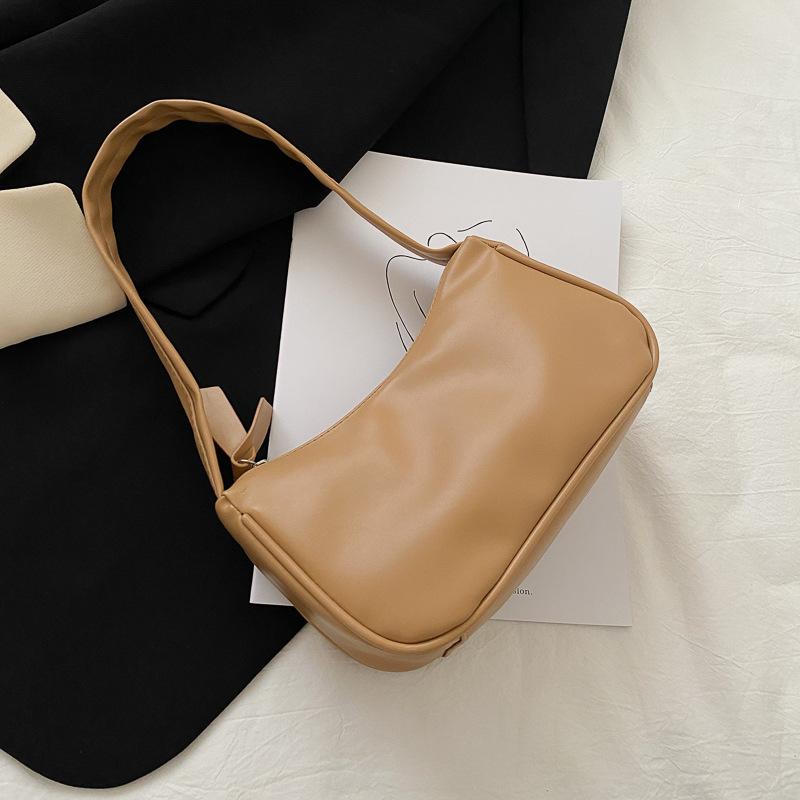 Women Underarm Shoulder Bag Fashion Solid Color Simple Leisure Handbag New Trend Cute PU Leather Little Square Pack Female