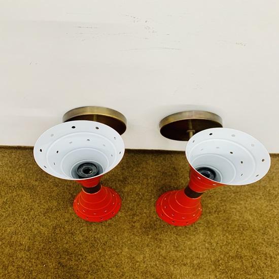 Plug In Wall Sconce Pair 1950s Mid Century Brass Italian Diabolo Wall Sconce Light Fixture 2 Bulb Pair