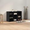 Shoe Cabinet with Shelf Black Oak Effect 77.5 x 30 x 51 cm