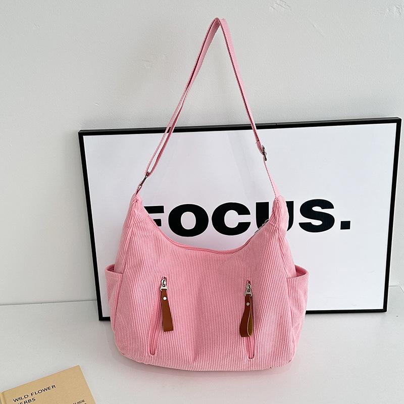 New Korean version of casual women's shoulder bag canvas dumpling bag texture large-capacity commuter bag leisure student class bag