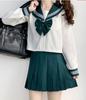 Claw Sailor Uniform Long Sleeve Gray White Cosplay JK Uniform with Bow Set Cosplay Costume High School Girl Uniform Skirt Set 3 [Nyanko] 4-Piece (Mini