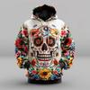 Retro-Stil Hoodies Totenkopf Floral 3D-Druck Herren Damen Kapuzenpullover Oversized Y2k Trainingsanzug Unisex Kleidung