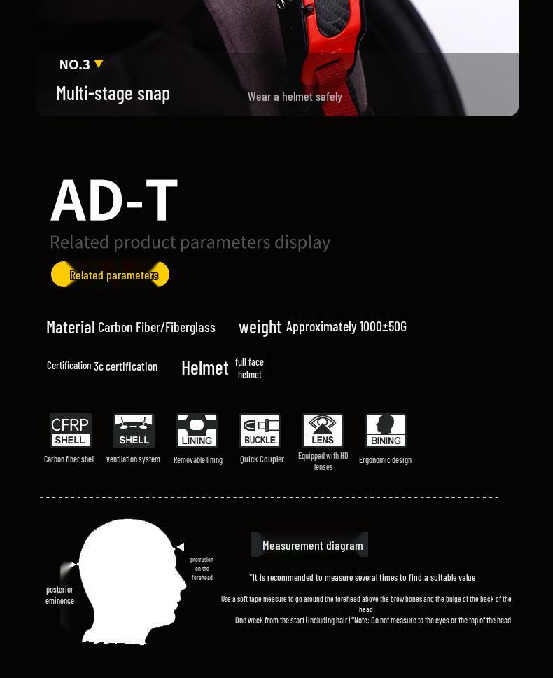 AD Fiberglass Retro Full Face Motorcycle Helmet for Men and Women