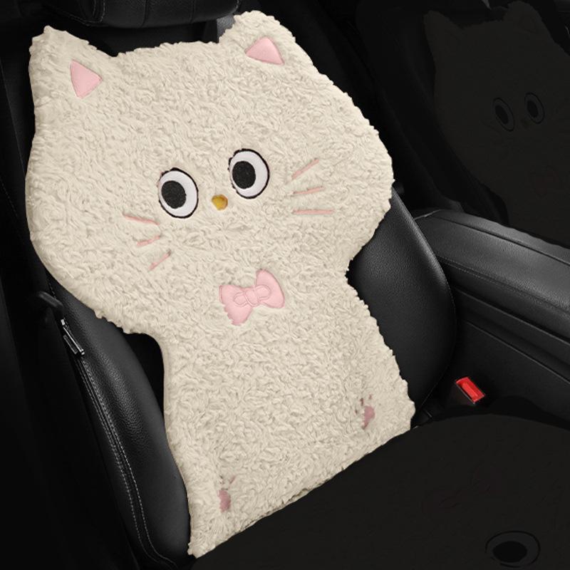 Plush Car Seat Cushion Set for Autumn & Winter - Single & Three-Piece Options