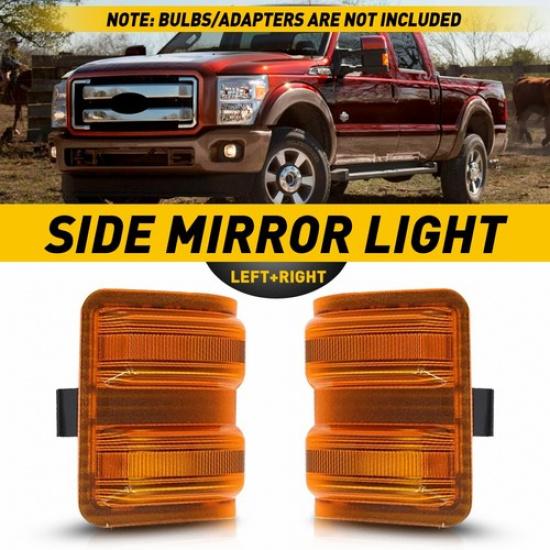 Side Mirror Signal Lights Housing Clear/Smoked/Amber Len For 2013-2014 Ford F150