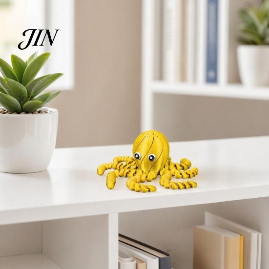 Octopus Decompression Toy 3D Printed Toy, Articulated Figurine with Movable Joints, Stress Relief Sea Animal Fidget for Kids Adults Joints Model