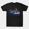Men Black Print T-shirt Yamaha Tw 200 1987-2025 No-Cut Transfer Paper Print Cotton Tshirt