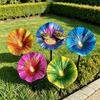 Metal Flower Bird Bath, Decorative Garden Bird Bath Feeder, Outdoor Wild Bird Feeder with 2-Prong Base for Garden Backyard Decor