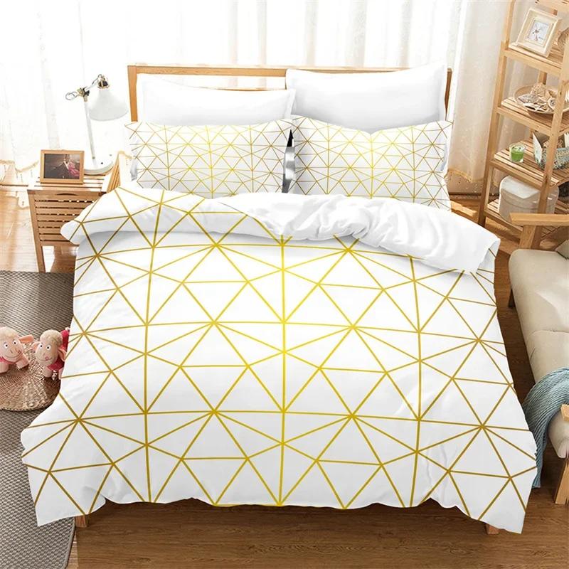 Modern Marble Duvet Cover King Queen Twin Size For Girls Teens Geometric Pattern Comforter Cover Microfiber Abstract Bedding Set