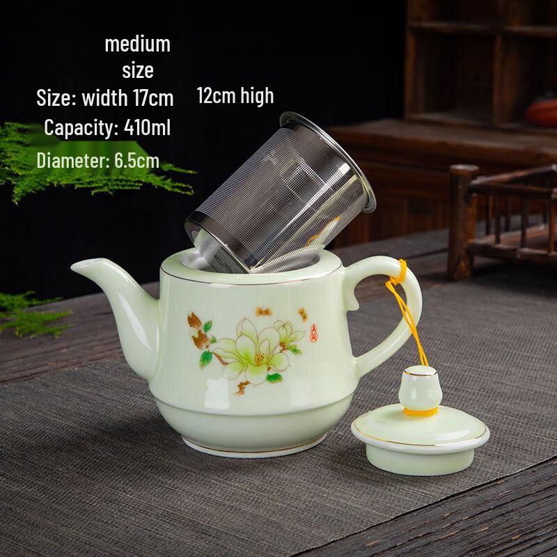 Qianyu Ceramic Teapot with Stainless Steel Infuser