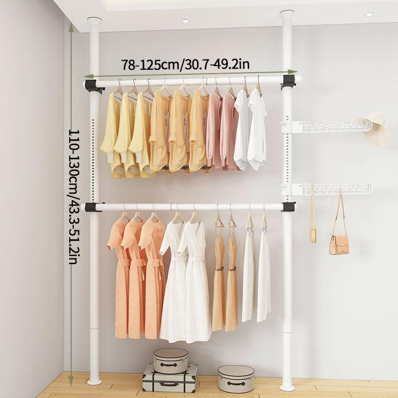 Industrial Pipe Clothing Rack Walk-in Closet Cloth Hanging Rack wall mounted Clothing Rack Home walk-in Wardrobe Supplies Organi