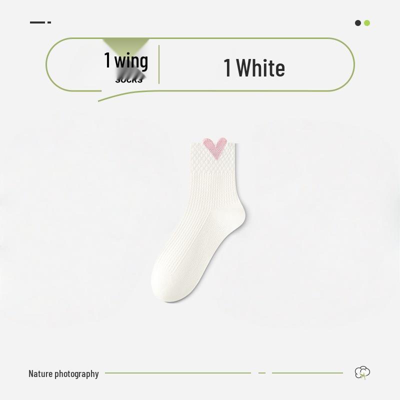 Zhuji Women's Mid-Calf Cute Japanese Style Cotton Socks - Breathable & Sweat-Absorbing for Spring & Autumn