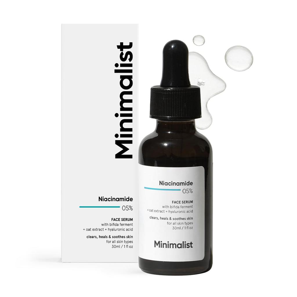 Minimalist Barrier Repair Niacinamide 5% Face Serum 30ml for Clear Glowing Hydrated Skin