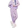 Li Ning Sports Trend Series Solid Color Letter Drawstring Sports Long Pants Women Bottoms Lavender-Purple AYKS312-3