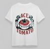 Women's  Plus Size T-shirt With Ace Tomato Emblem Graphic White 100% Cotton Top