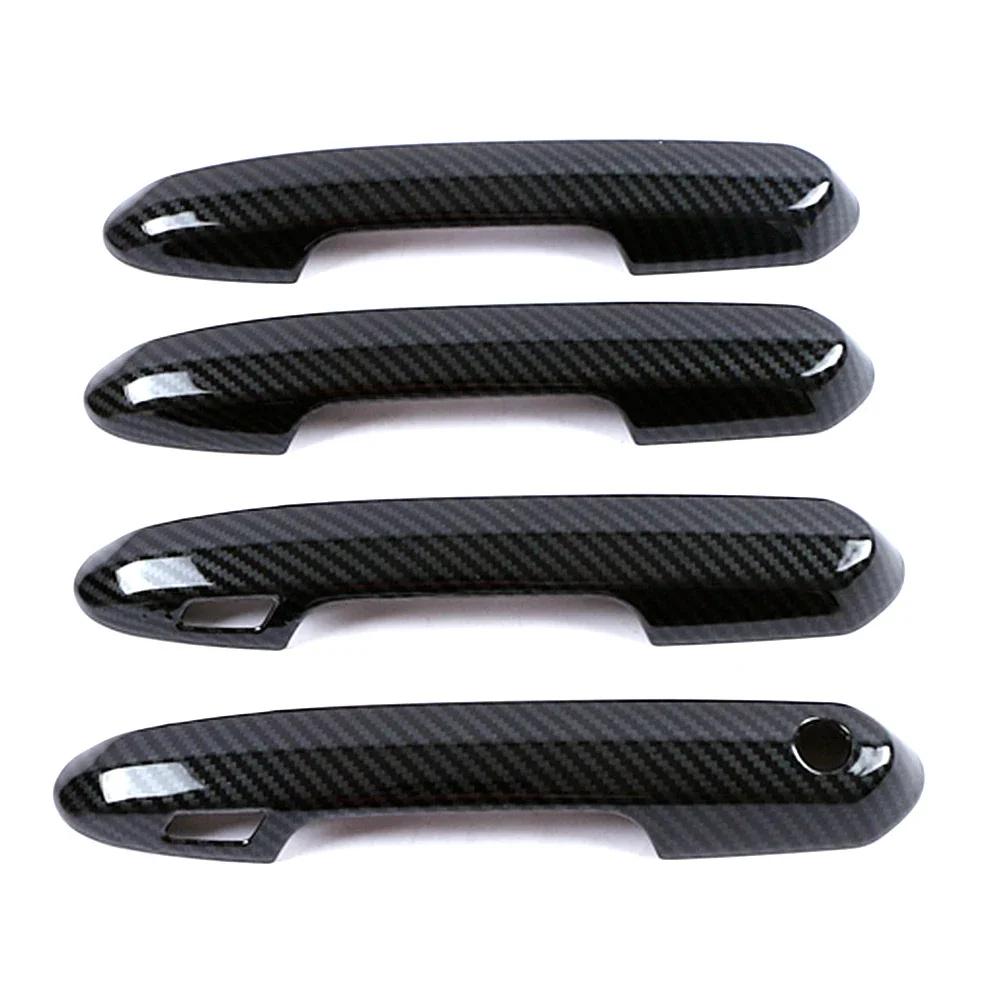 For Toyota Rav 4 Rav4 -2025 Carbon Fiber Color Door Handle Cover ABS Decoration Protector Chrome Trim With 2 Smart Set