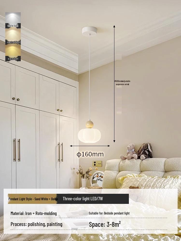Cream Pumpkin Style Wall Lamp - Warm & Romantic Lighting for Bedroom, Living Room, or Aisle