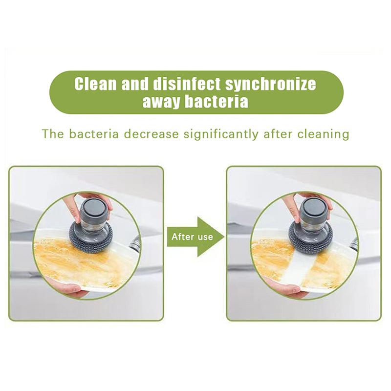 Durability Pots Cleaning Brush With Soap Detergent Dispenser,Gentle On Nonstick Cookware, For Home Restaurant Use