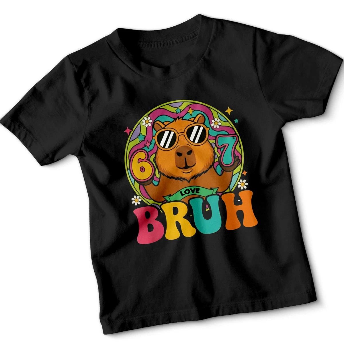 Capybara Love Bruh Capybara Age Design Birthday Unisex Kids T-Shirt Retro Fun 110