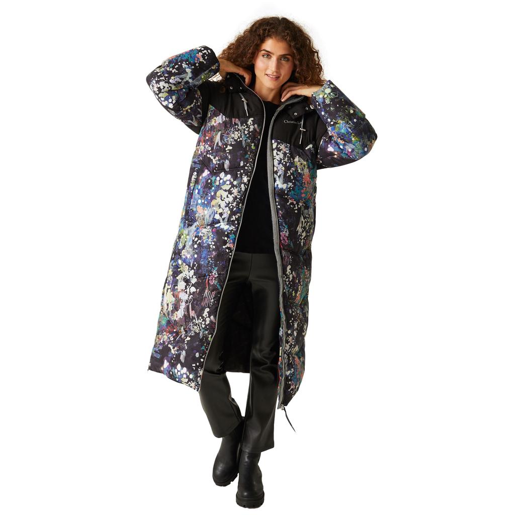 Regatta Womens/Ladies Christian Lacroix Milhaud Paint Splatter Longline Padded Jacket