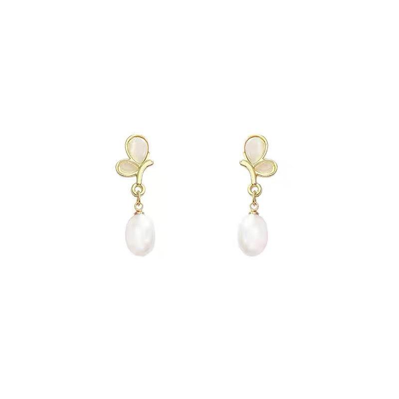 2024 Exquisite Butterfly Pearl Earrings - High-End Fashion, Internet Celebrity Style