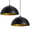 VidaXL Ceiling Lights 2 Pcs Adjustable Height Semi-spherical Black
