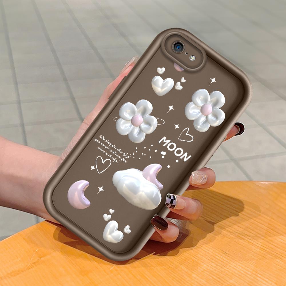 

М яка силіконова квадратна драбина з друкованим малюнком Корпус для телефону Повне покриття Камера Протиударний захист Гумовий чохол для iPhone Infinix Tecno OnePlus Infinix Smart 6 Plus коричневий