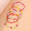 5 Stück Bunte Boho Handgemachte Blumenperlen Fußkettchen für Damen Mädchen Mehrschichtiges Knöchelarmband Kette Fußschmuck Geschenke