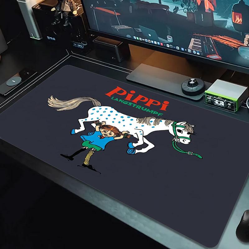 Pippi Longstocking Large Size Mouse Pad Large Gaming Table Cushion Non-slip Laptop Tablet Big Mousepad XXL Mat Mini PC Playmat With Lock Edge