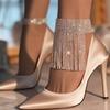 Shining Rhinestone Tassel Anklet Adjustable Foot Chain Jewelry  High Heel Shoes