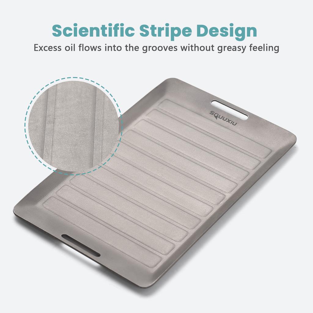 Ti Camping Grill Pan & BBQ Tongs Set Portable Outdoor Cookware Non-Stick Surface Matte Finish Perfect for 1 Person