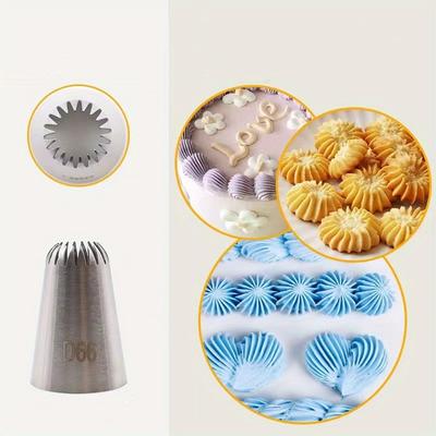 1pc, Stainless Steel Pipping Tip for Perfectly Puffed Pastry and Decorated Cupcakes - Kitchen Gadget for Baking and Cooking