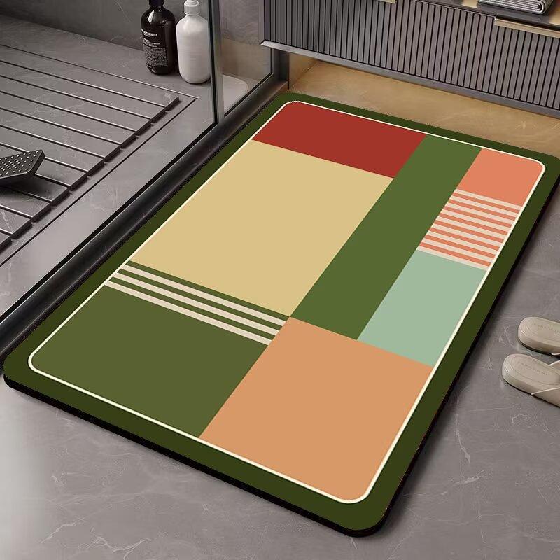 Diatom Mud Quick-drying Soft Floor Mat Bathroom Bathroom Bathroom Door Water Absorption Non-slip Foot Mat Bathroom Small Carpet