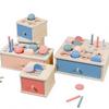 Montessori 4-in-1 Wooden Coin Box: Early Education Toy for Toddler Shape Matching, Sensory Training, and Intellectual Development.