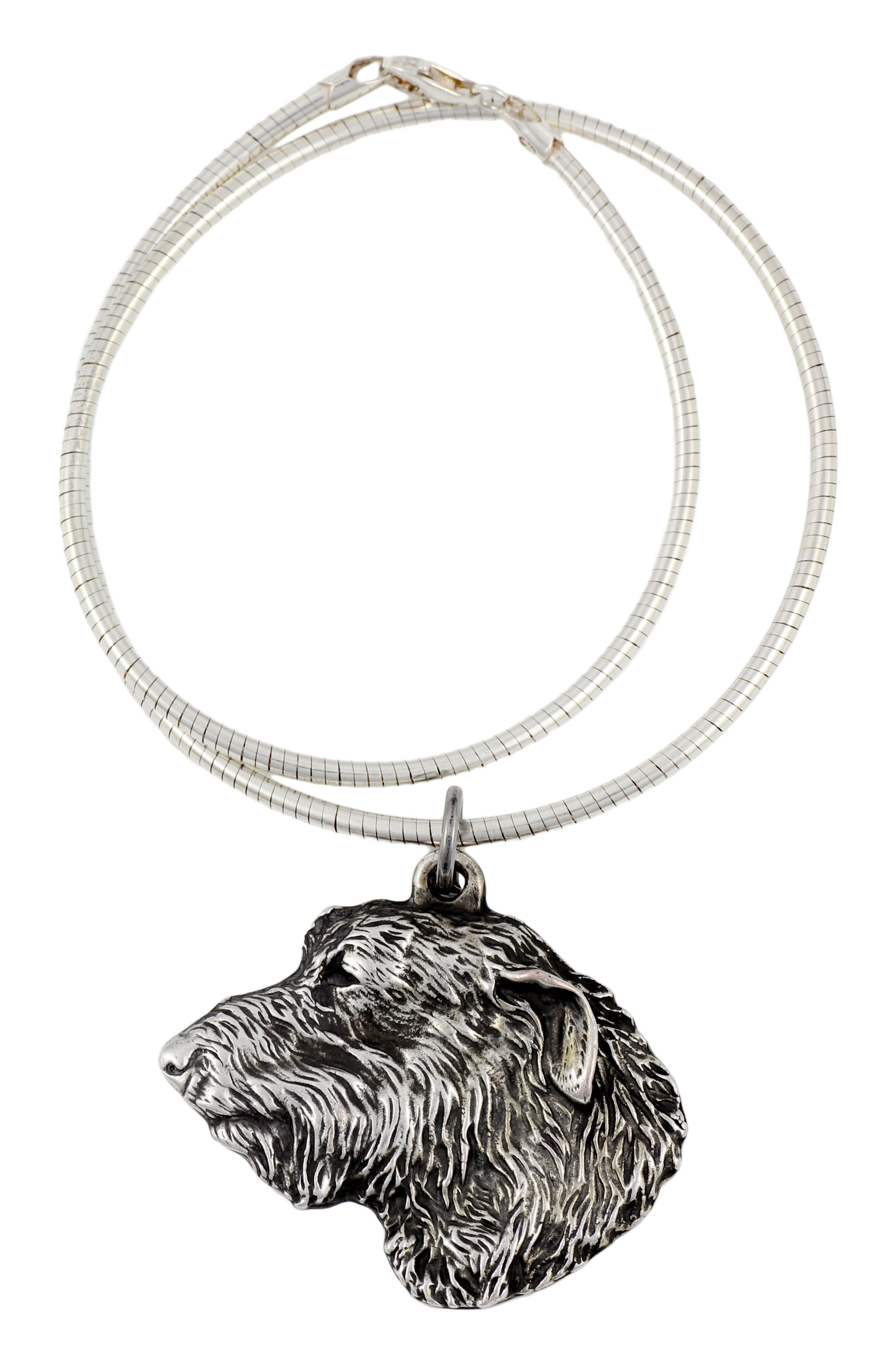 

Irish Wolfhound I - Dog necklace, unique jewellery for the dog fan, unique adder pendant by Art-Dog brand срібний
