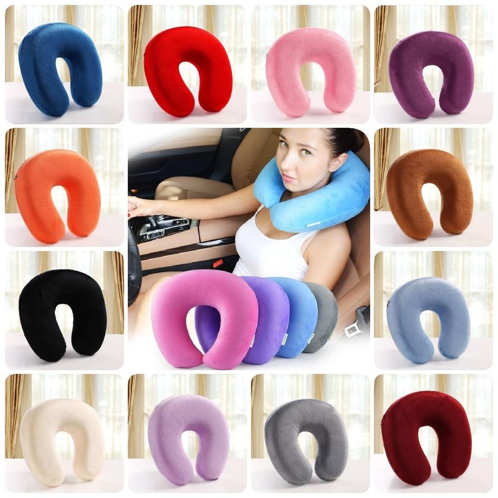 Luxurious Memory Foam U-shaped Travel Pillow With Plush Crystal Velvet Cover